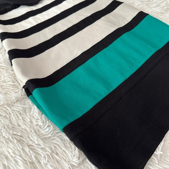 Express Black Chiffon Top Colorblock Stripe Bodycon Dress XS - Picture 5 of 9